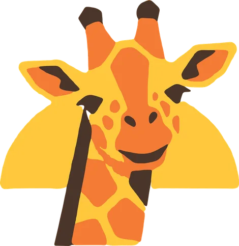Twiga the giraffe in front of a rising sun